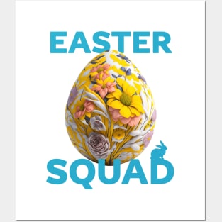 Easter SQUAD Design with Floral Egg Posters and Art